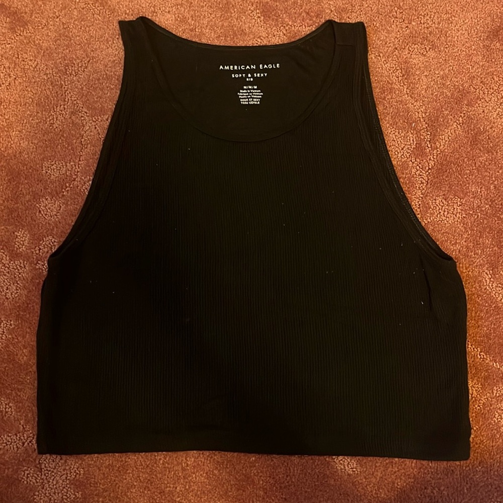 American Eagle soft and sexy ribbed cropped tank top, size medium